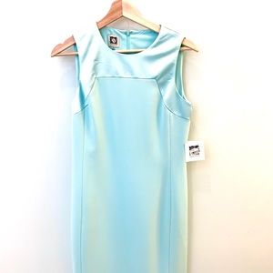 NWT - pastel mint sheath dress with satin accent.